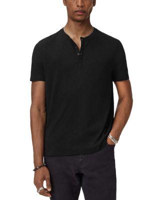 Elm Short Sleeve Textured Coverstitch Henley by JOHN VARVATOS