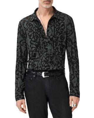 Florian Printed Pintuck Burnout Shirt by JOHN VARVATOS