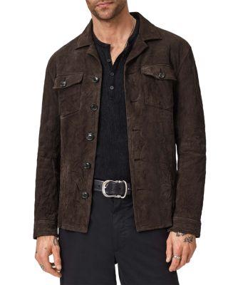 Jesse Leather Shirt Jacket with Buttons by JOHN VARVATOS