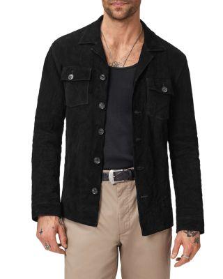 Jesse Leather Shirt Jacket with Buttons by JOHN VARVATOS