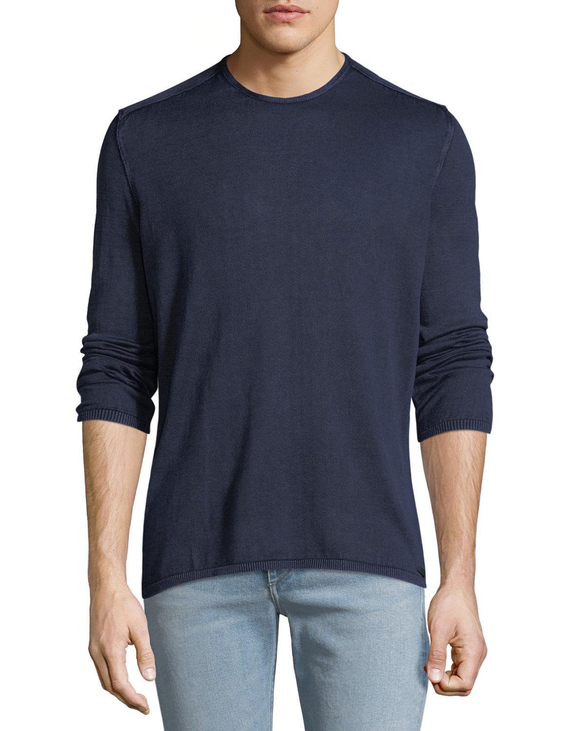 Long Sleeve Cotton Crewneck Tee by JOHN VARVATOS
