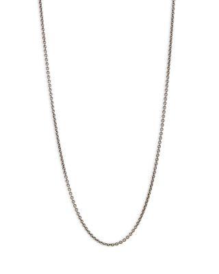 Men's Sterling Silver Artisan Cable Link Skull Clasp Chain Necklace by JOHN VARVATOS