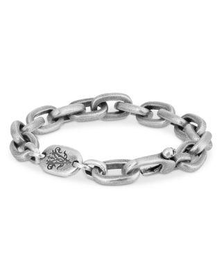 Men's Sterling Silver Artisan Oval Link 25th Anniversary Chain Bracelet by JOHN VARVATOS