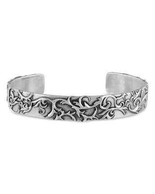 Men's Sterling Silver Gothic Design Cuff Bracelet by JOHN VARVATOS