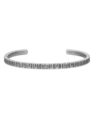 Men's Sterling Silver Notched Cuff Bracelet by JOHN VARVATOS