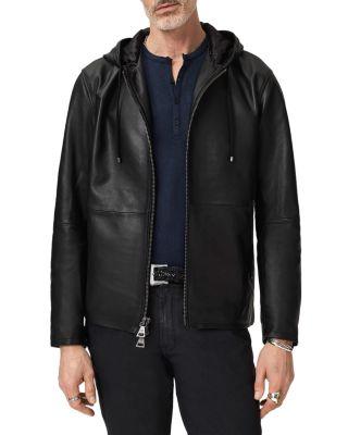 Niko Leather Hoodie with Zipper by JOHN VARVATOS