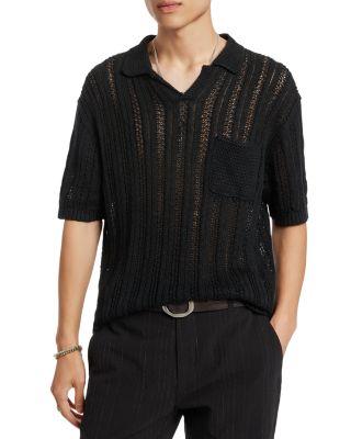Odin Textured Short Sleeve Polo Sweater by JOHN VARVATOS