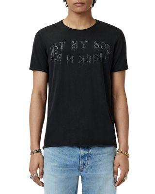 Regular Fit Raw Edge Graphic Tee by JOHN VARVATOS