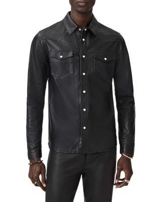 Sage Leather Shirt Jacket by JOHN VARVATOS