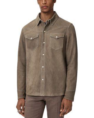 Sage Leather Shirt Jacket by JOHN VARVATOS