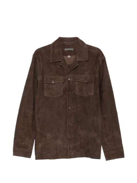 suede button-up jacket by JOHN VARVATOS