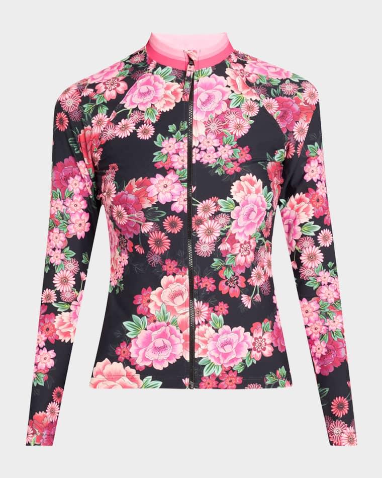 Blum Long-Sleeve Rashguard Swim Top by JOHNNY WAS