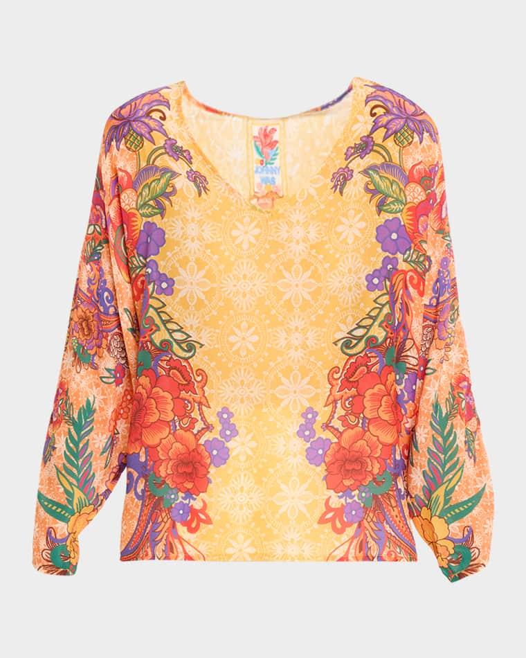 Erykah Floral-Print Blouse by JOHNNY WAS