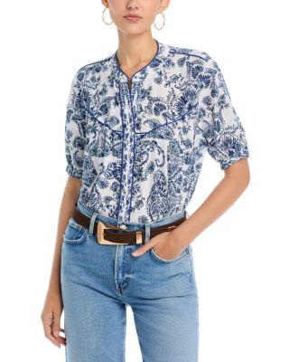 Jaden Western Shirred Yoke Blouse by JOHNNY WAS