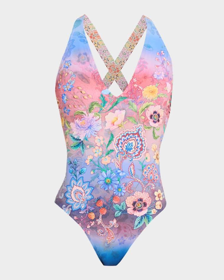 Lilliana Cross-Back One-Piece Swimsuit by JOHNNY WAS