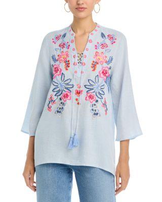 Liriel Tie Front Blouse by JOHNNY WAS