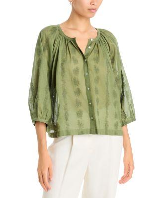 Lottiee Cotton Puffed Sleeve Blouse by JOHNNY WAS