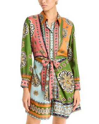 Maxima Tie Waist Mini Shirtdress by JOHNNY WAS