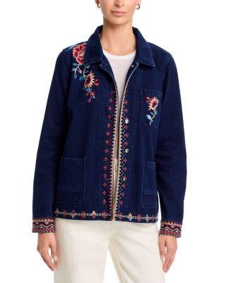 Nadia Collared Cotton Worker Jacket by JOHNNY WAS