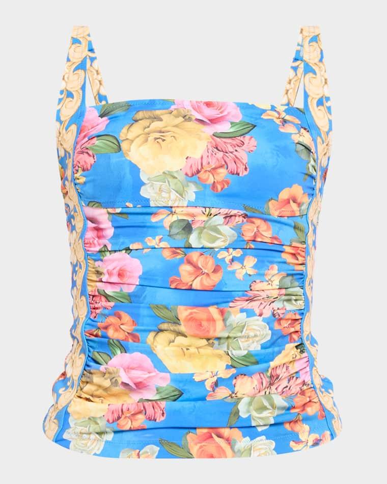 Pauline Ruched Tankini Swim Top by JOHNNY WAS