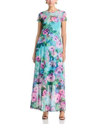 Short Sleeve Mesh Maxi Dress by JOHNNY WAS