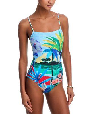 Spaghetti Strap One Piece Swimsuit by JOHNNY WAS