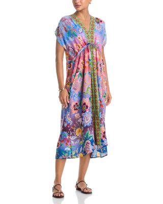 V Neck Kaftan Dress Cover Up by JOHNNY WAS