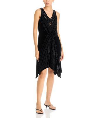 Velvet Embroidered Swing Dress by JOHNNY WAS