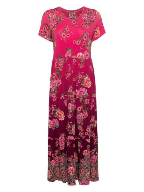 floral-print cap-sleeve dress by JOHNNY WAS