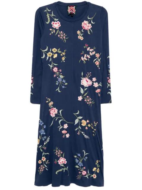 raw-seam crew-neck dress by JOHNNY WAS