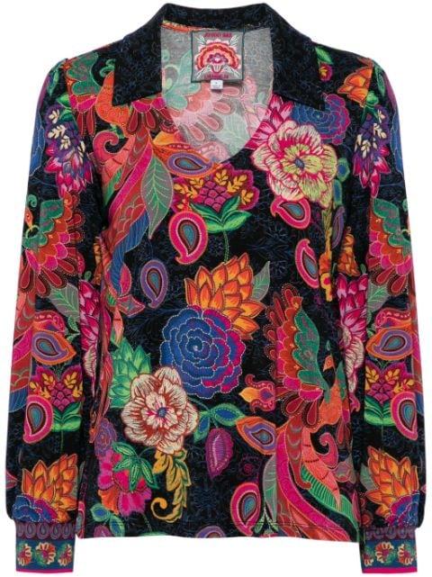 the Janie favorite puff sleeve polo top by JOHNNY WAS