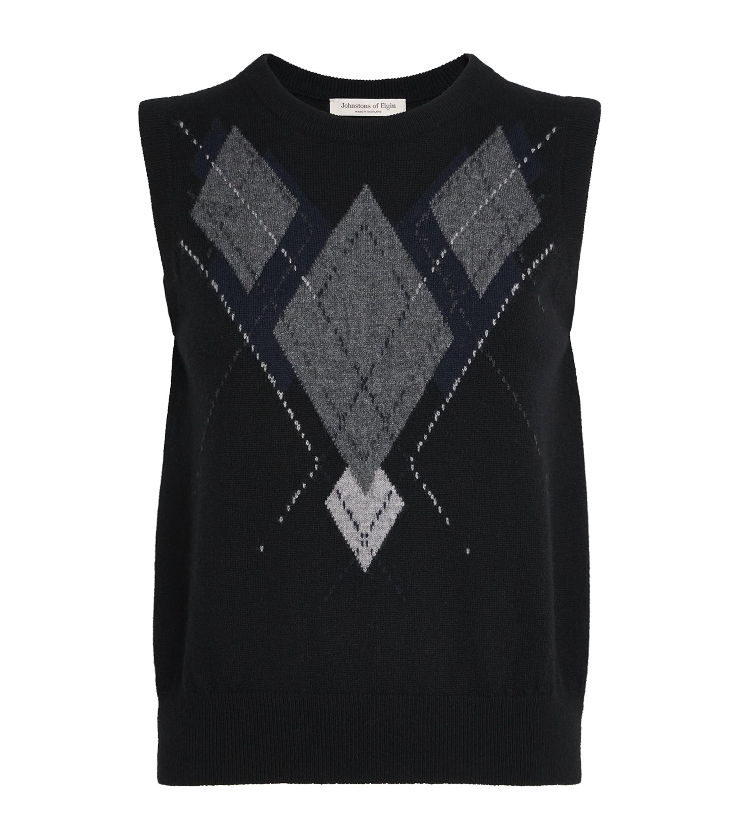 Johnstons Of Elgin Cashmere Le Jabots Sweater Vest by JOHNSTONS OF ELGIN