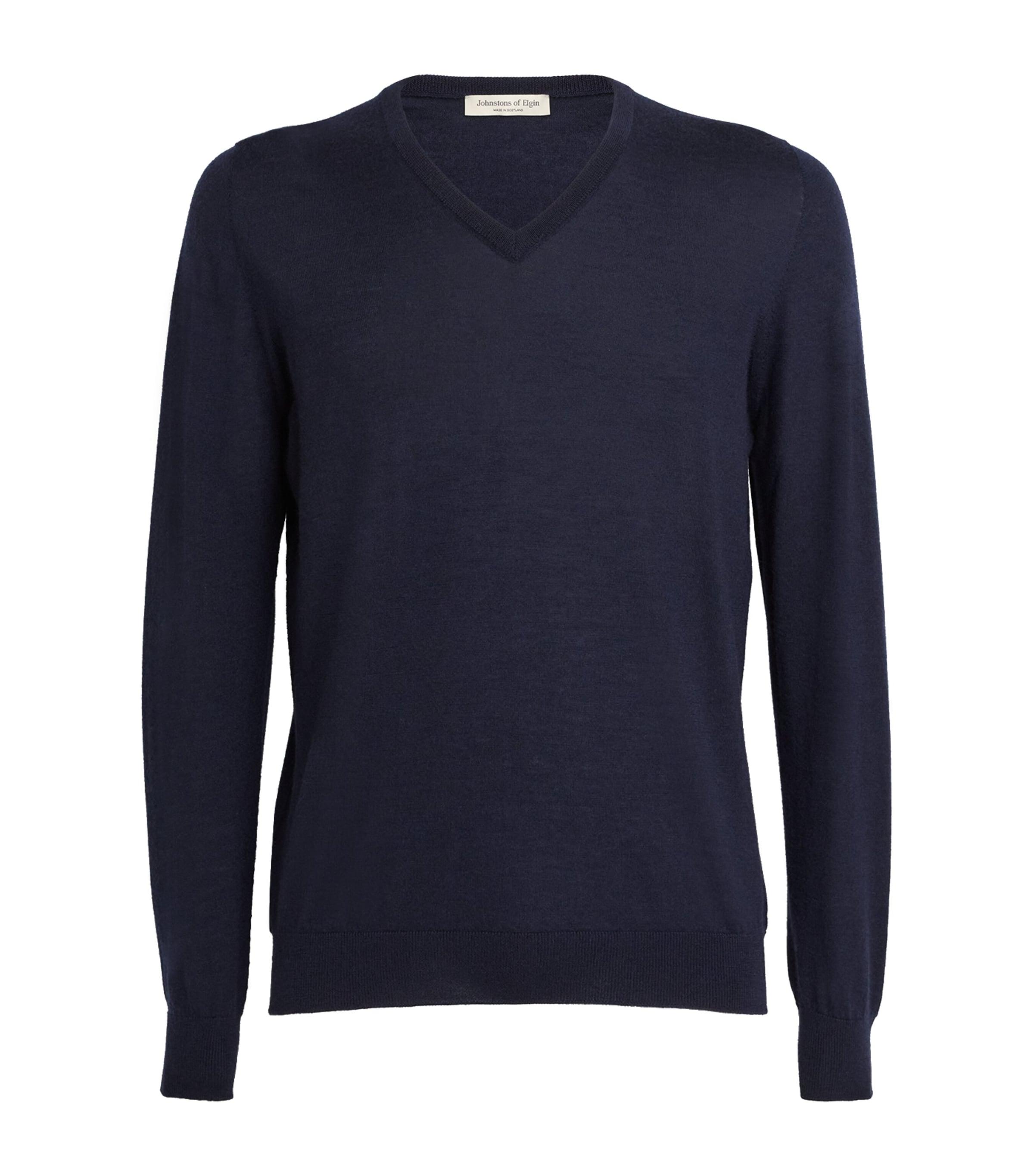 Johnstons Of Elgin Superfine Cashmere V-Neck Sweater by JOHNSTONS OF ELGIN