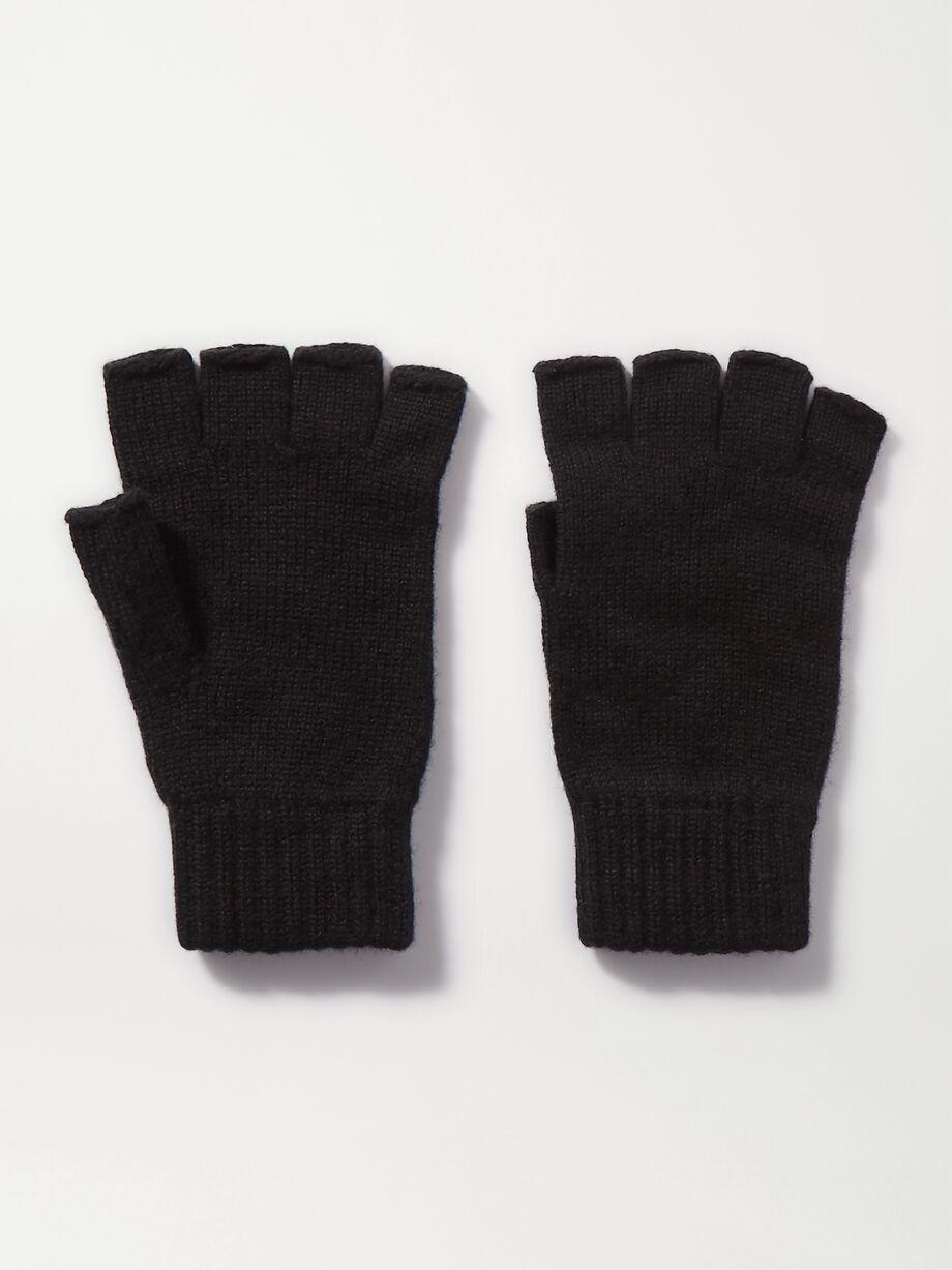 + NET SUSTAIN cashmere fingerless gloves by JOHNSTONS OF ELGIN