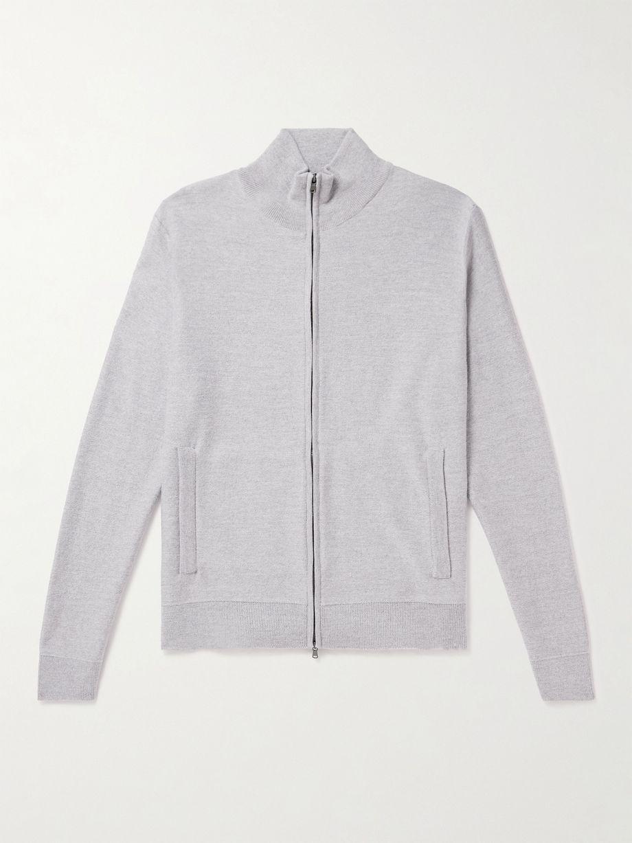 Wool Zip-Up Sweater by JOHNSTONS OF ELGIN