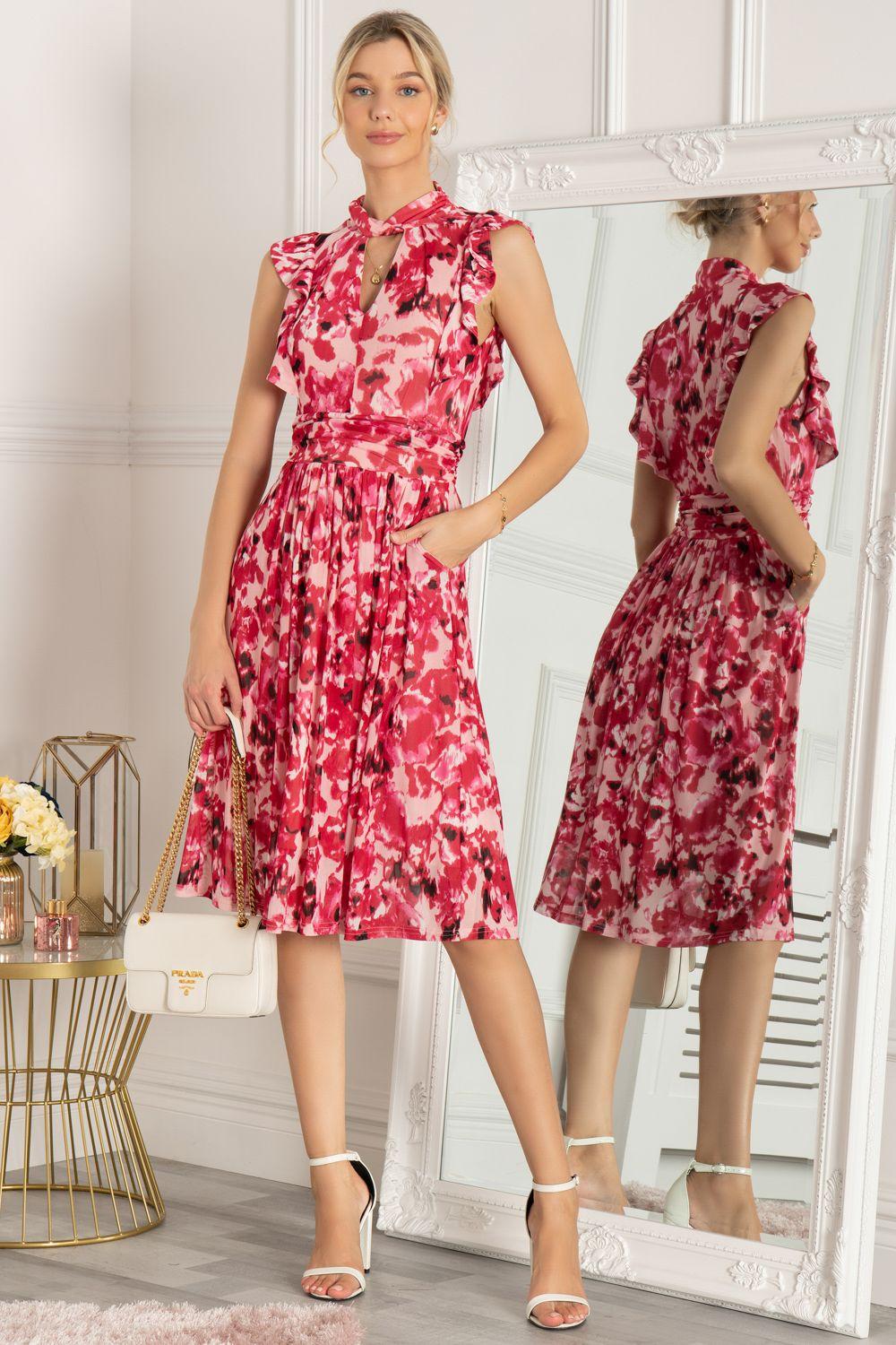 Alaine Frill Shoulder Mesh Dress by JOLIE MOI