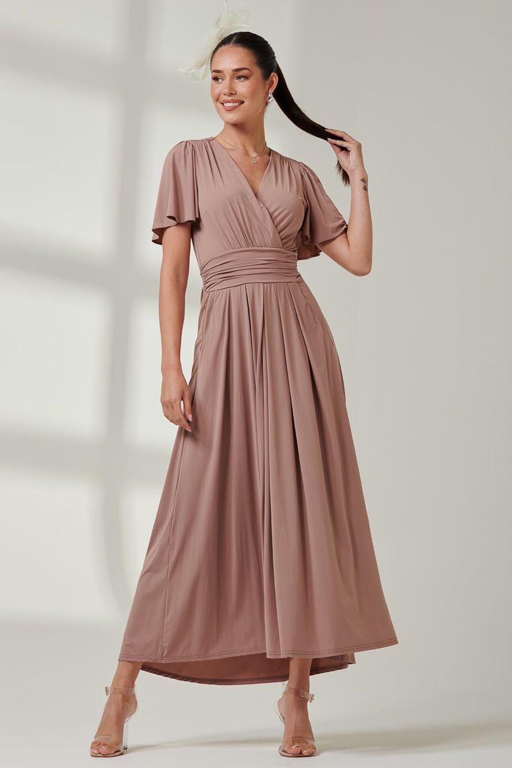 Angel Sleeve Super-Smooth Jersey Maxi Dress by JOLIE MOI
