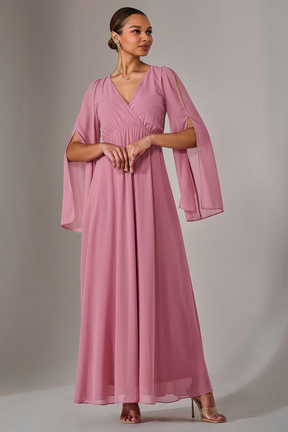 Chiffon Cap Sleeve Maxi Dress by JOLIE MOI