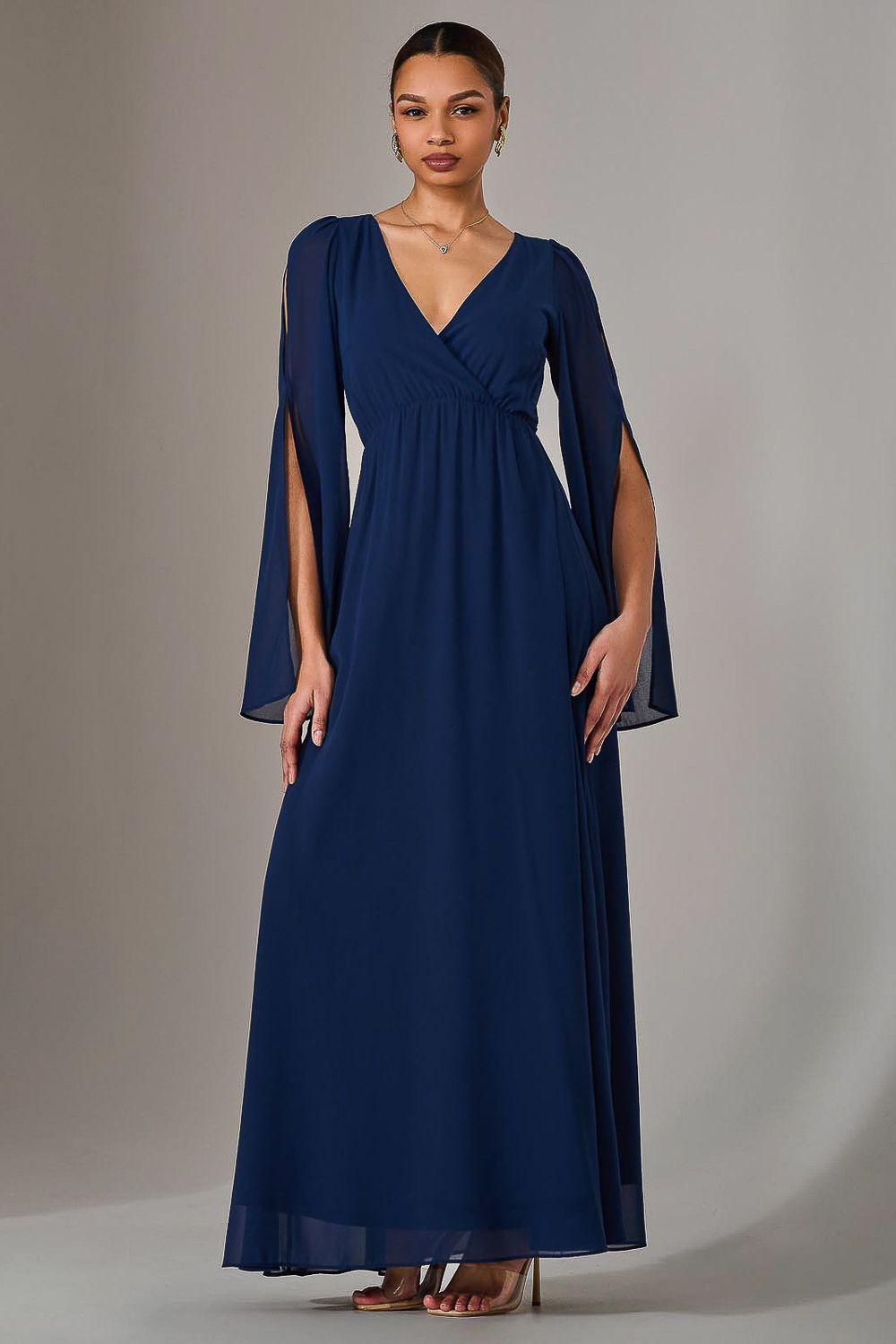 Chiffon Cap Sleeve Maxi Dress by JOLIE MOI