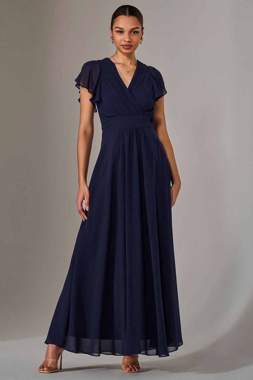 Chiffon Pleated Maxi Dress by JOLIE MOI