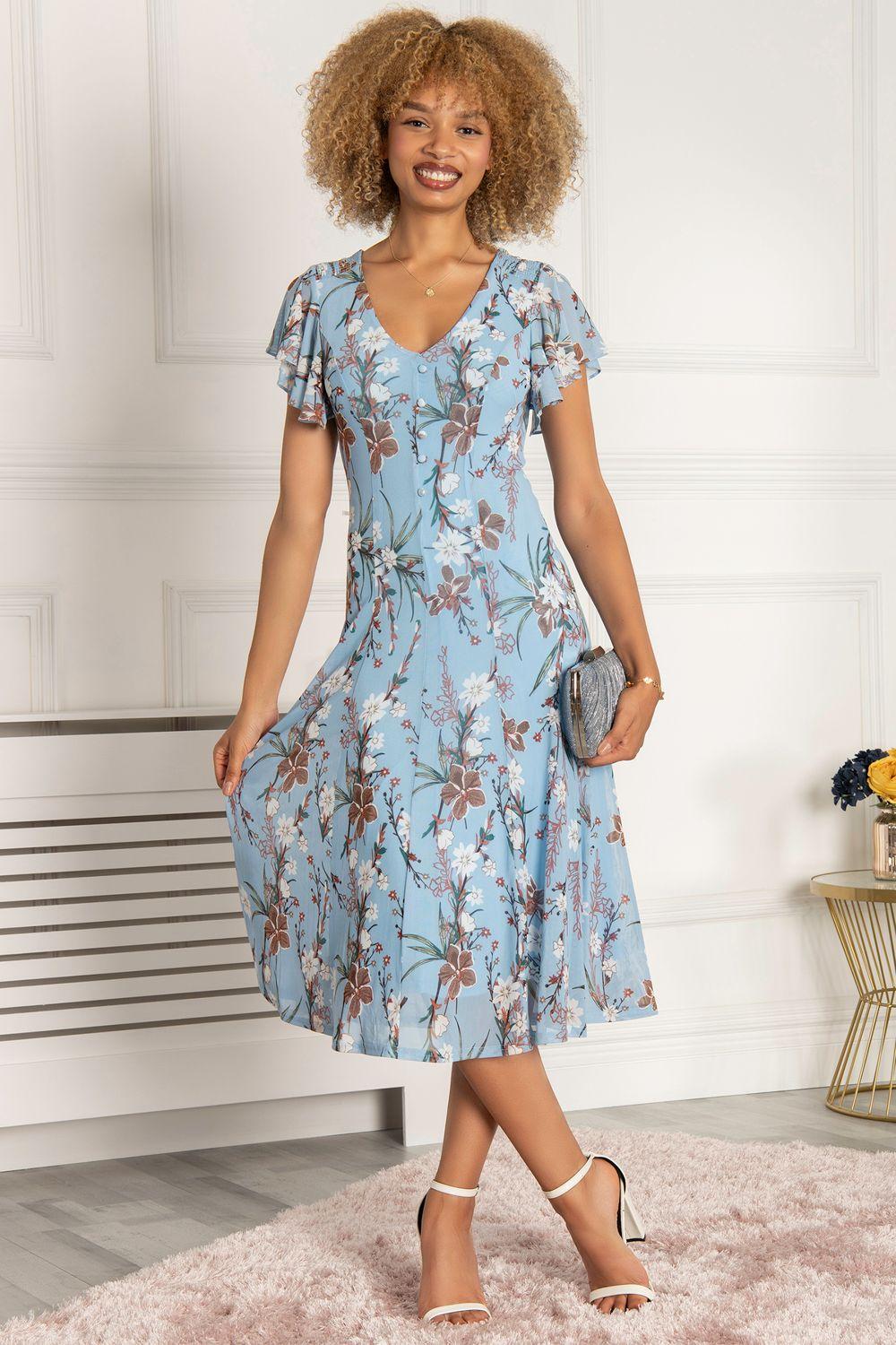 Colette Fit & Flare Mesh Dress by JOLIE MOI