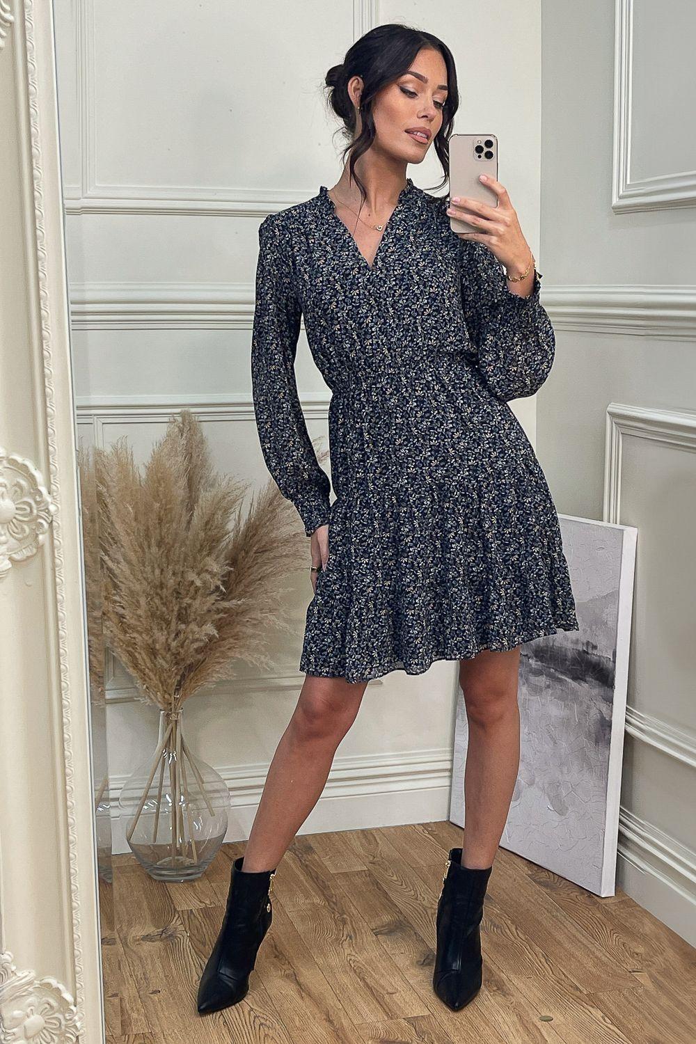 Ditsy Print Chiffon Smock Dress by JOLIE MOI