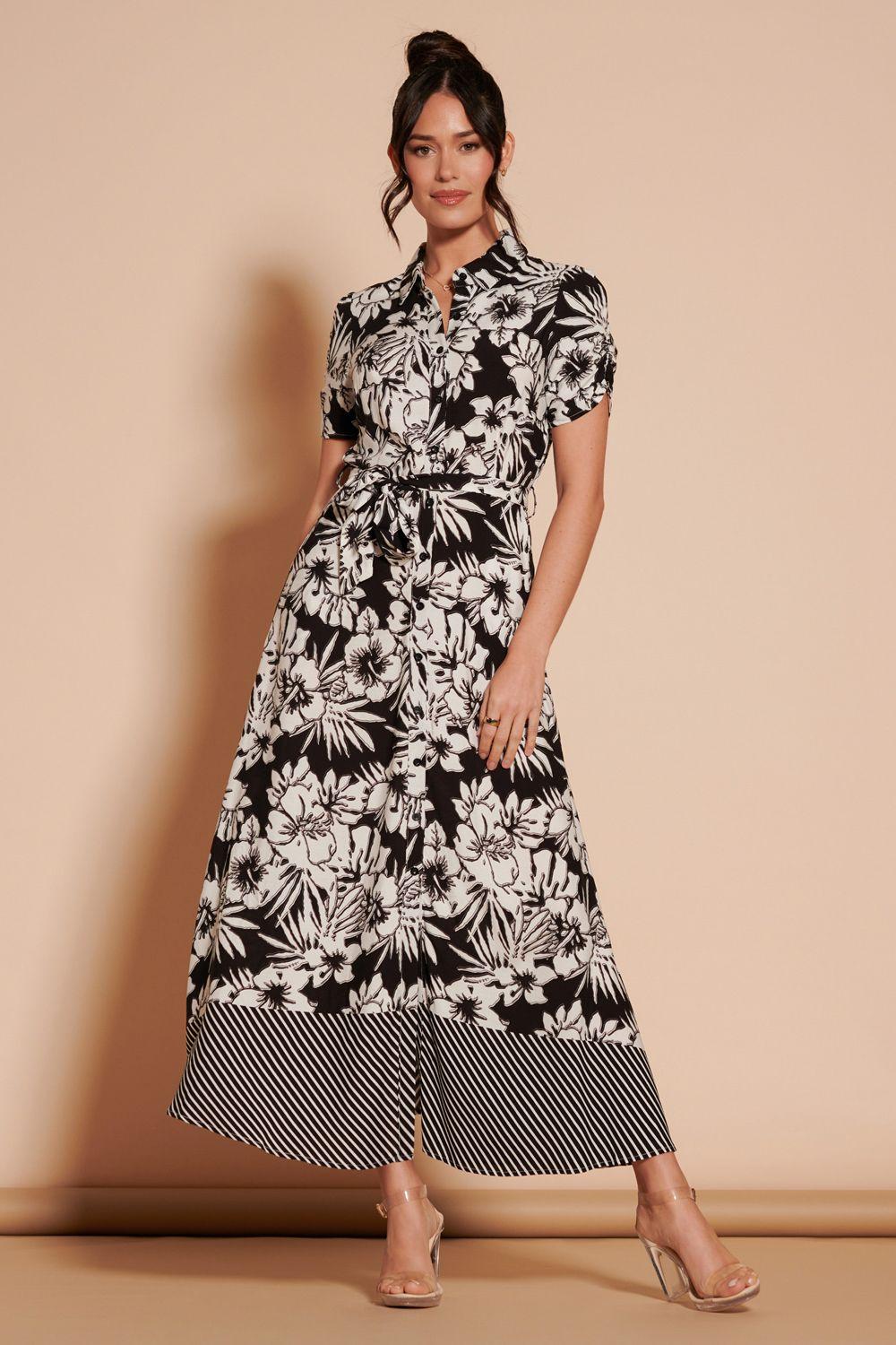 Elsie Floral Viscose Shirt Maxi Dress by JOLIE MOI
