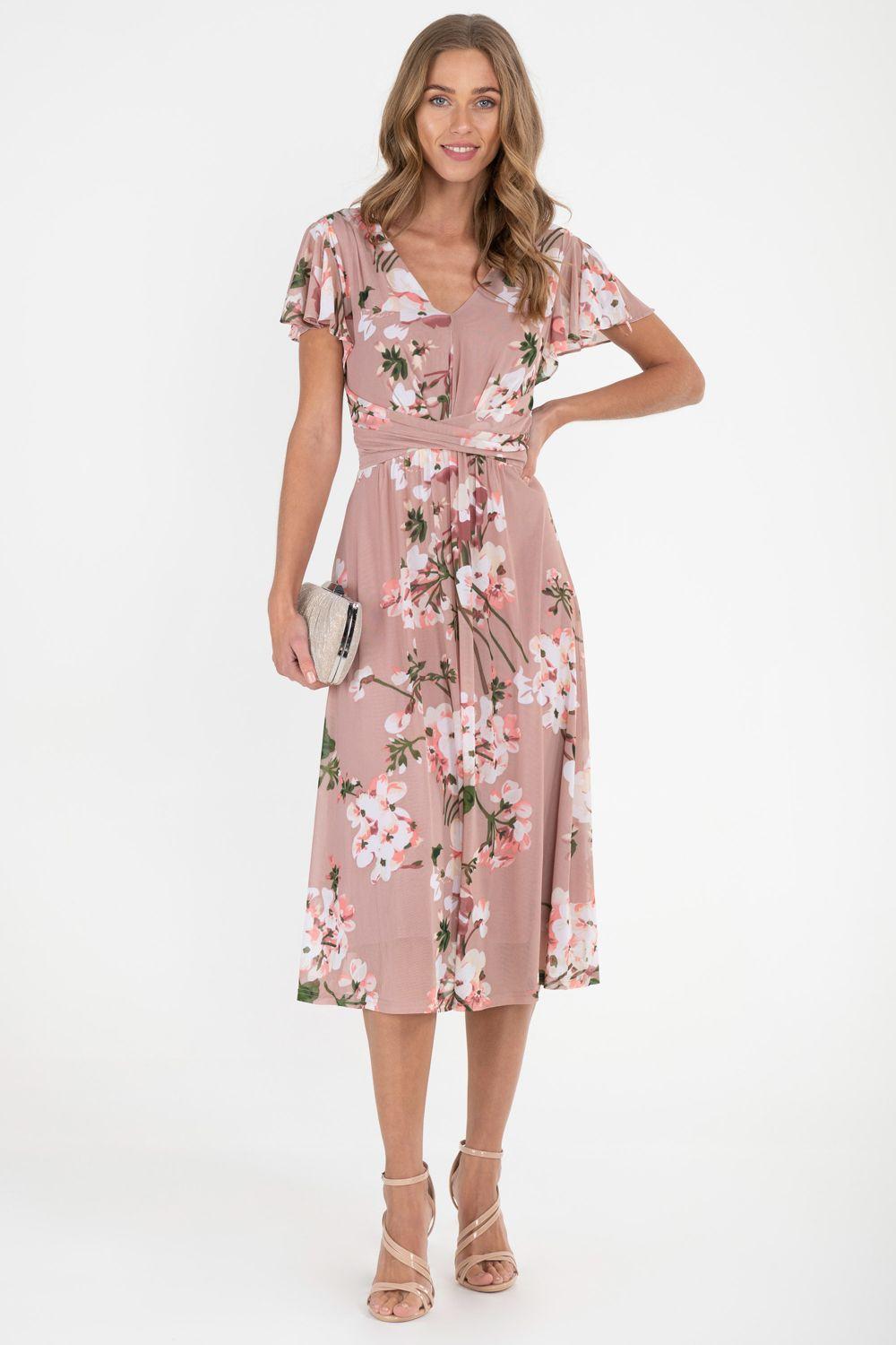 Flare Sleeve Mesh Midi Dress by JOLIE MOI