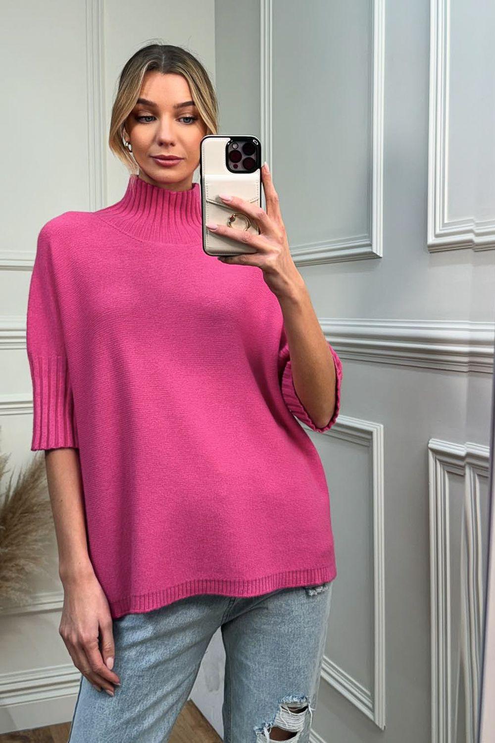 High Neck Half Sleeve Jumper by JOLIE MOI