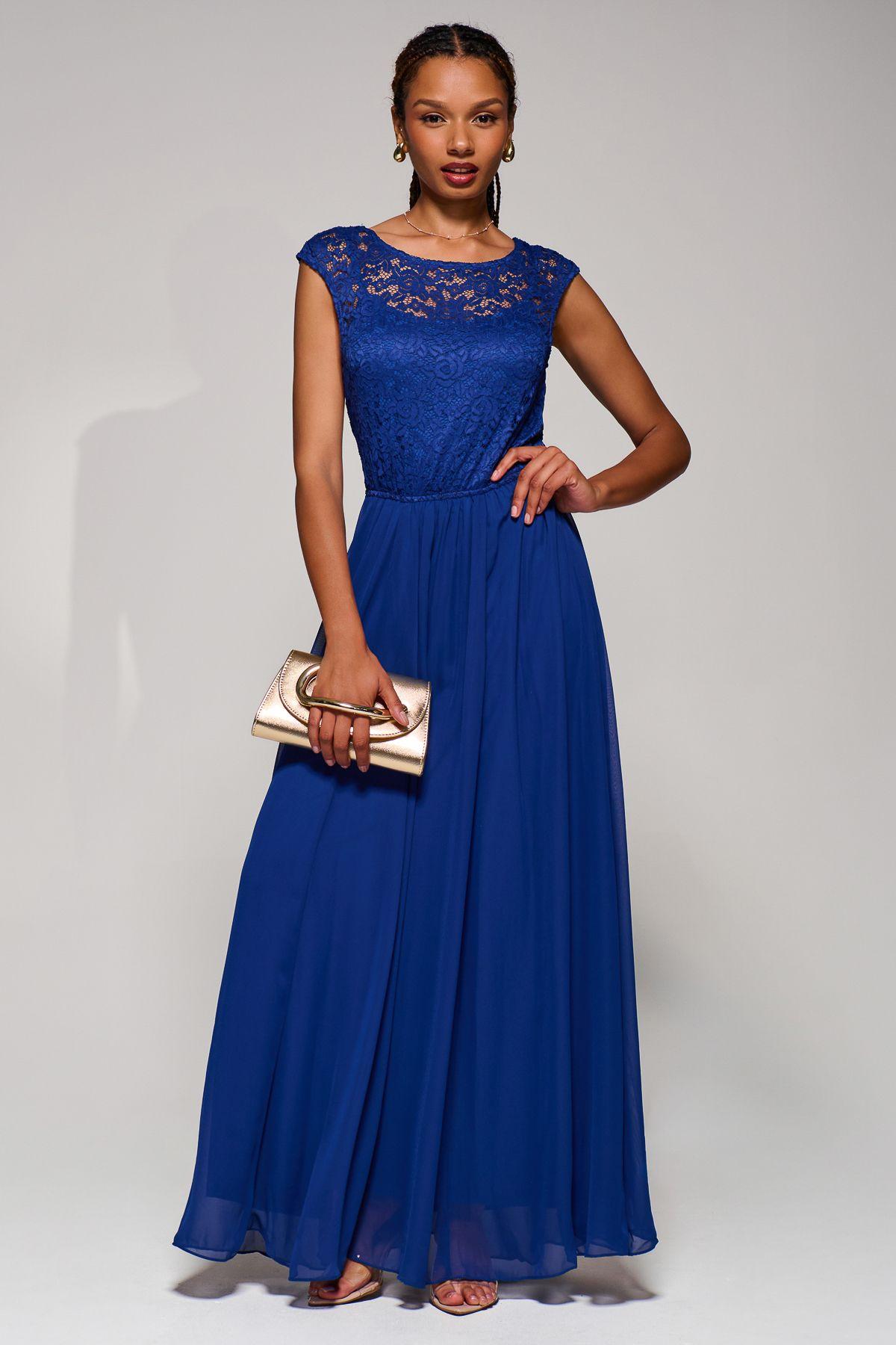 Lace Bodice Chiffon Maxi Dress by JOLIE MOI