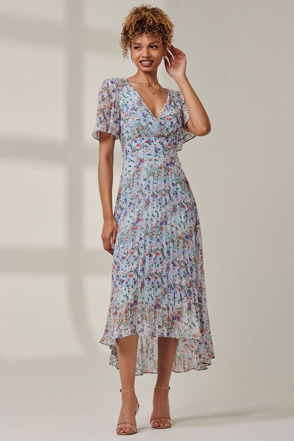 Meagan V-Neck Chiffon Maxi Dress by JOLIE MOI