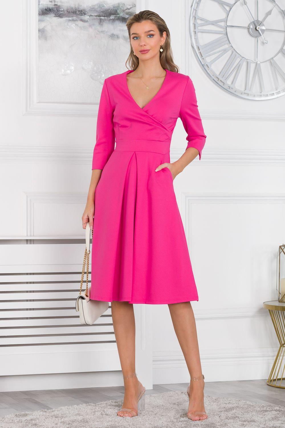 Paige 3/4 Sleeve Wrap Dress by JOLIE MOI