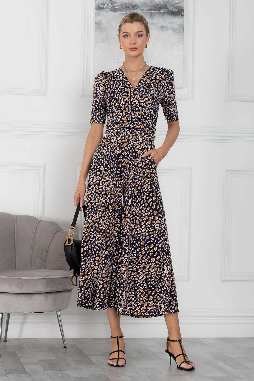 Perla Wrap Front Jumpsuit by JOLIE MOI