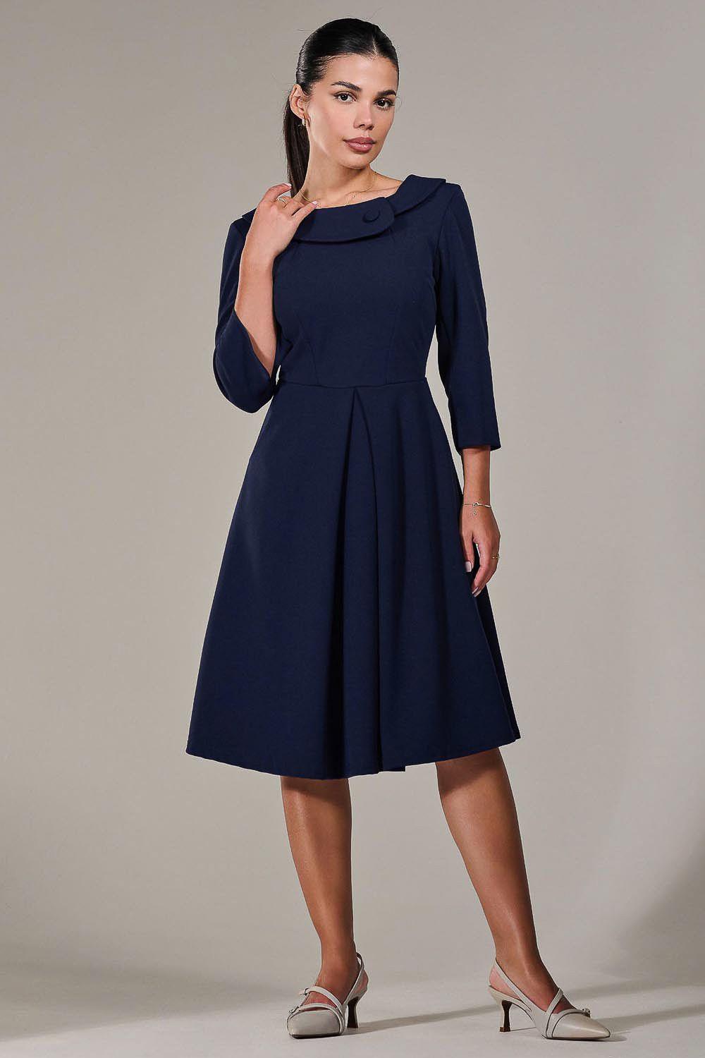 Petite Button Collar Dress by JOLIE MOI